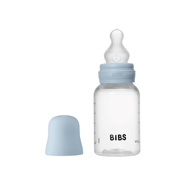 BIBS Baby Bottle Round Silicone Slow Flow Baby Blue 150 ml | Baby, barn & förälder - Mata - Nappflaskor & vällingflaskor | Apoteka