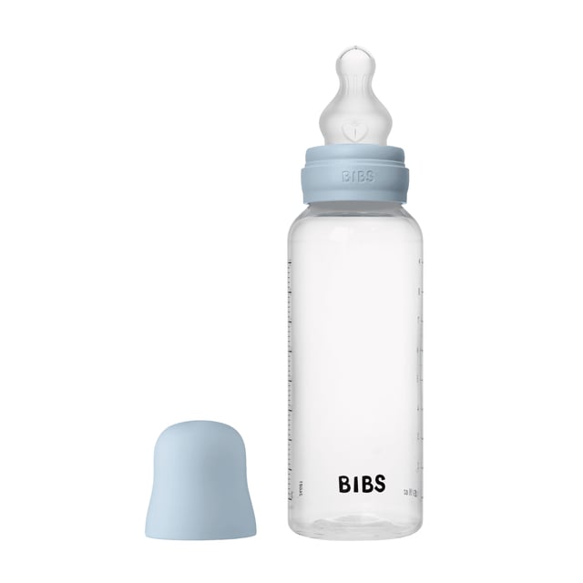 BIBS Baby Bottle Round Silicone Medium Flow Baby Blue 270 ml | Baby, barn & förälder - Mata - Nappflaskor & vällingflaskor | Apoteka