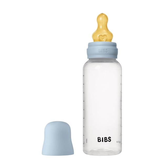 BIBS Baby Bottle Round Latex Medium Flow Baby Blue 270 ml | Baby, barn & förälder - Mata - Nappflaskor & vällingflaskor | Apoteka