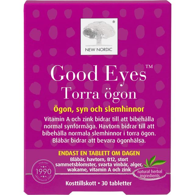 New Nordic Good Eyes Torra Ögon | Vitaminer & kosttillskott - Ögonvitaminer | Apoteka