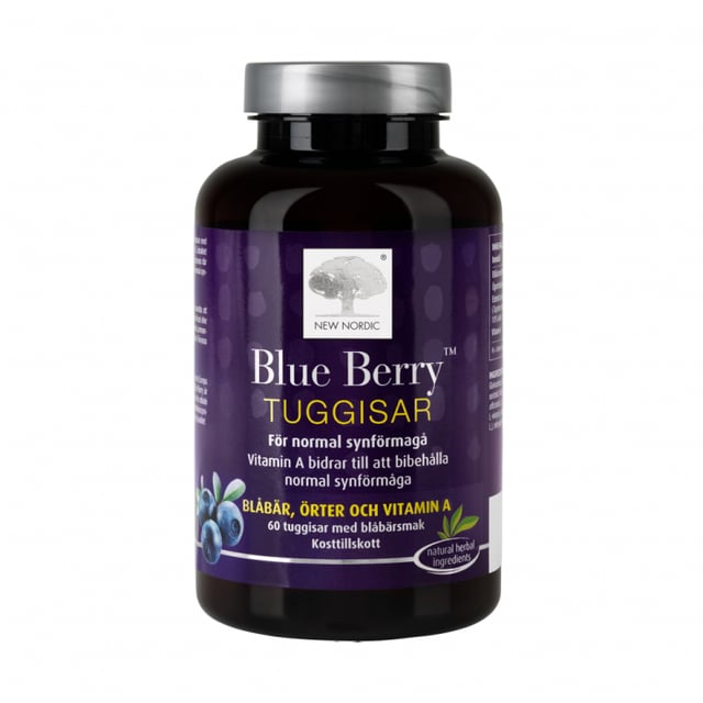 New Nordic Blue Berry Tuggisar 60 st | Vitaminer & kosttillskott - Ögonvitaminer | Apoteka