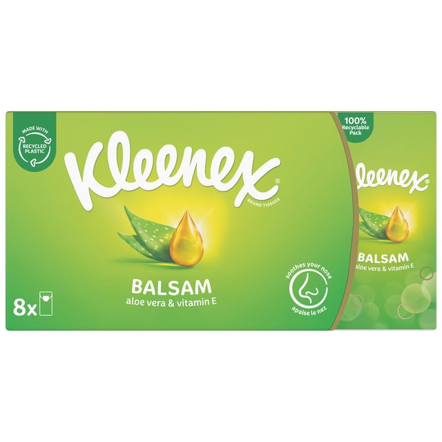 Kleenex Näsdukar balsam 8 st | Förkylning - Snuva & nästäppa - Näsdukar | Apoteka