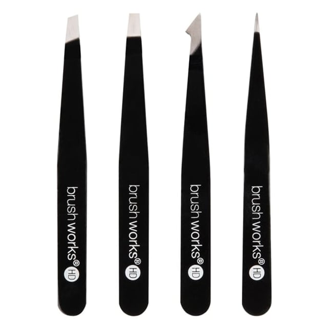 Brushworks HD Combination Tweezer Set Black | Hudvård - Rakning & hårborttagning - Pincetter,Smink - Ögonbryn - Pincetter | Apoteka