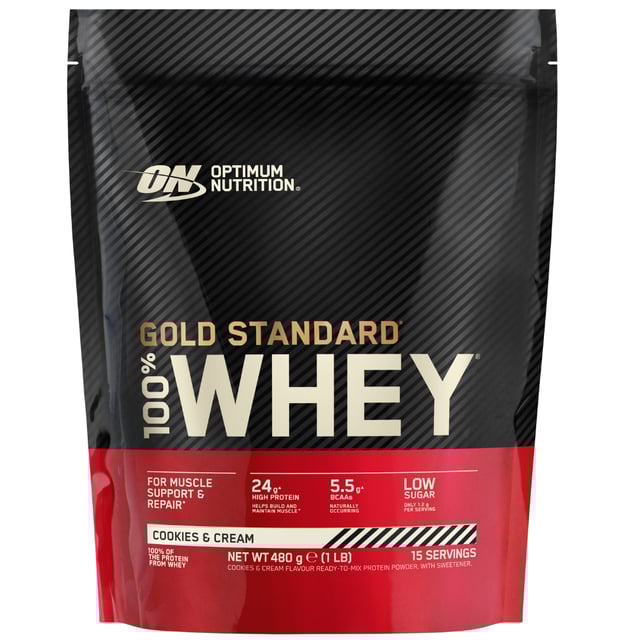 Optimum Nutrition 100% Whey Gold Standard Cookies & Cream 480 g | Träning - Proteintillskott - Proteinpulver - Vassleprotein,Vitaminer & kosttillskott - Aminosyror | Apoteka