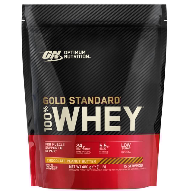 Optimum Nutrition 100% Whey Gold Standard Chocolate Peanut Butter 480 g | Träning - Proteintillskott - Proteinpulver - Vassleprotein,Vitaminer & kosttillskott - Aminosyror | Apoteka