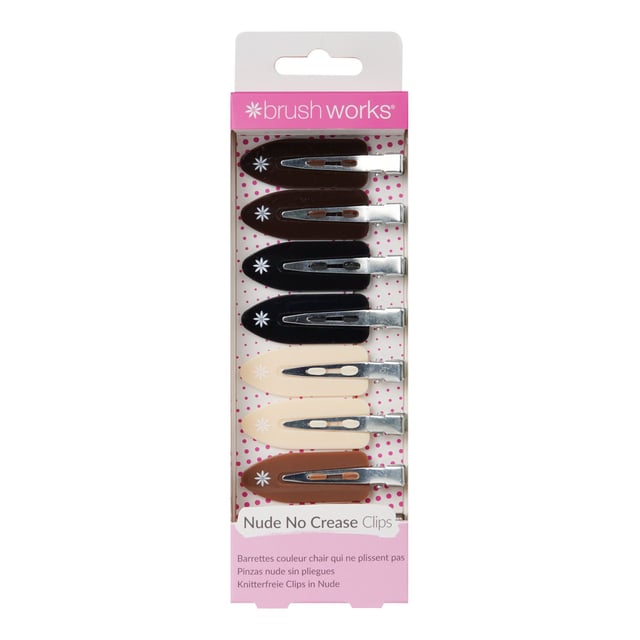 Brushworks Nude No Crease Hair Clips 8 st | Hårvård - Håraccessoarer - Hårspännen & hårnålar | Apoteka