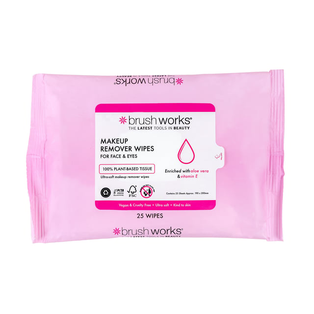 Brushworks Makeup Remover Wipes - 25 Sheets | Smink - Sminkborttagning | Apoteka