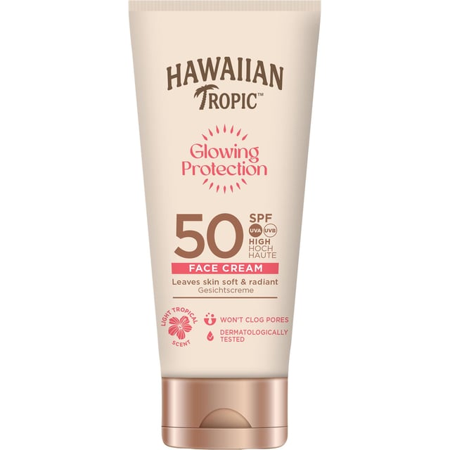 Hawaiian Tropic Glowing Protection Face Cream SPF50 50 ml | Hudvård - Ansiktsvård - Ansiktskräm - Dagkräm med SPF | Apoteka