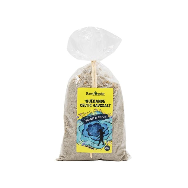 Rawpowder Guérande Celtic Havssalt − Fänkål & Citrus 250 g | Mat & dryck - Skafferi - Kryddor & smaksättning - Salt | Apoteka