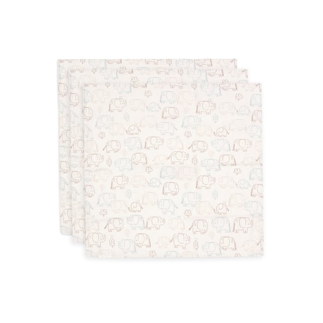 Jollein Muslinfilt 70x70 cm Elephant Tales 3 st | Baby, barn & förälder - Sömn för barn - Snuttefiltar,Baby, barn & förälder - Babyfiltar | Apoteka