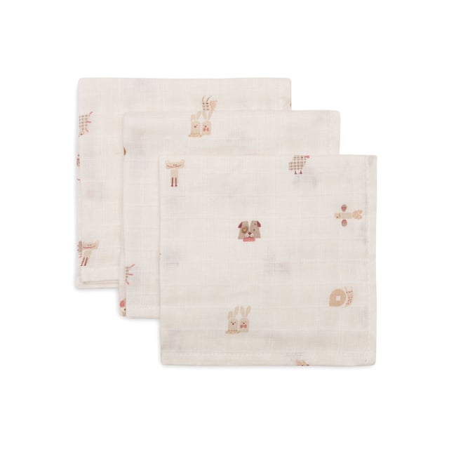 Jollein Muslin Tvättlapp 31x31 cm Animal Friends 3 st | Baby, barn & förälder - Sömn för barn - Snuttefiltar,Baby, barn & förälder - Babyfiltar | Apoteka