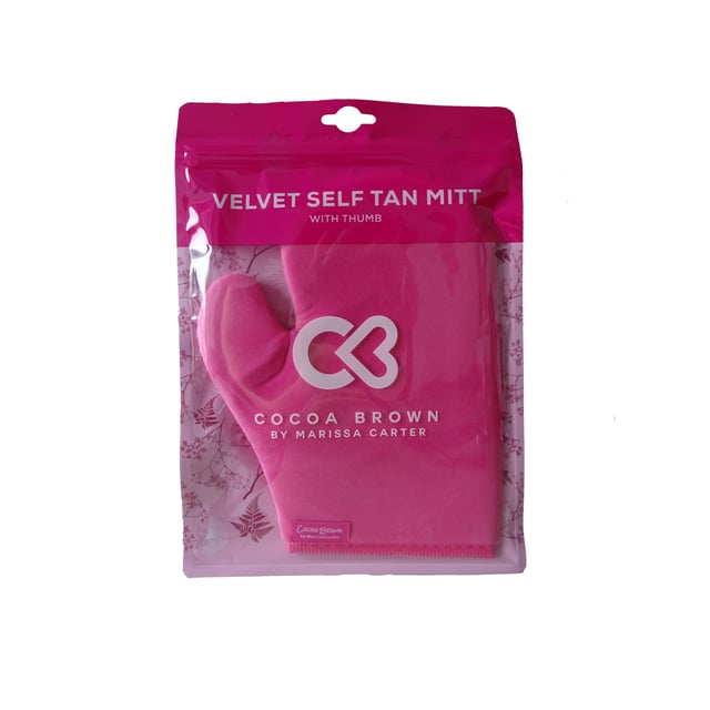 Cocoa Brown Velvet Thumb Tanning Mitt 1 st