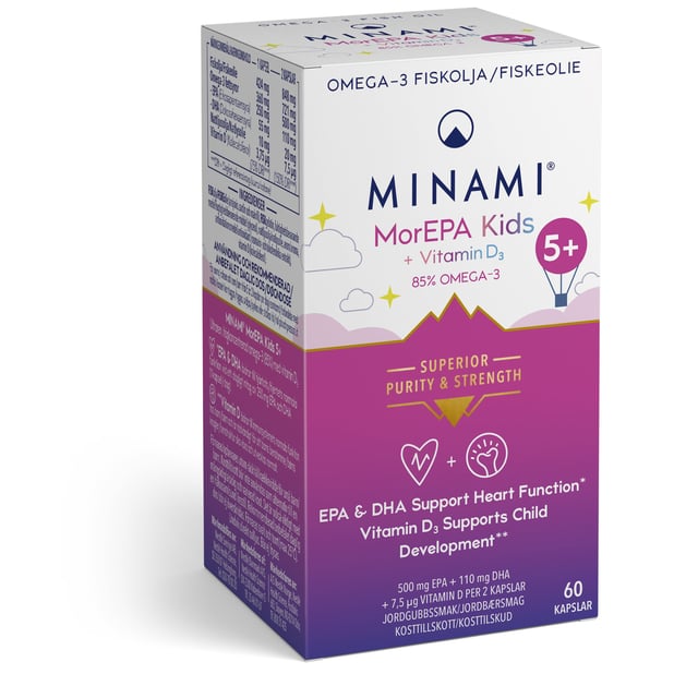 MINAMI MorEPA Kids Omega-3 & Vitamin D3 60 kapslar | Baby, barn & förälder - Vitaminer & kosttillskott för barn - Kosttillskott för barn - Omega-3 för barn,Baby, barn & förälder - Vitaminer & kosttillskott för barn - Vitaminer för barn - D-vitamin för barn,Vitaminer & kosttillskott - Omega-3 & fettsyror | Apoteka