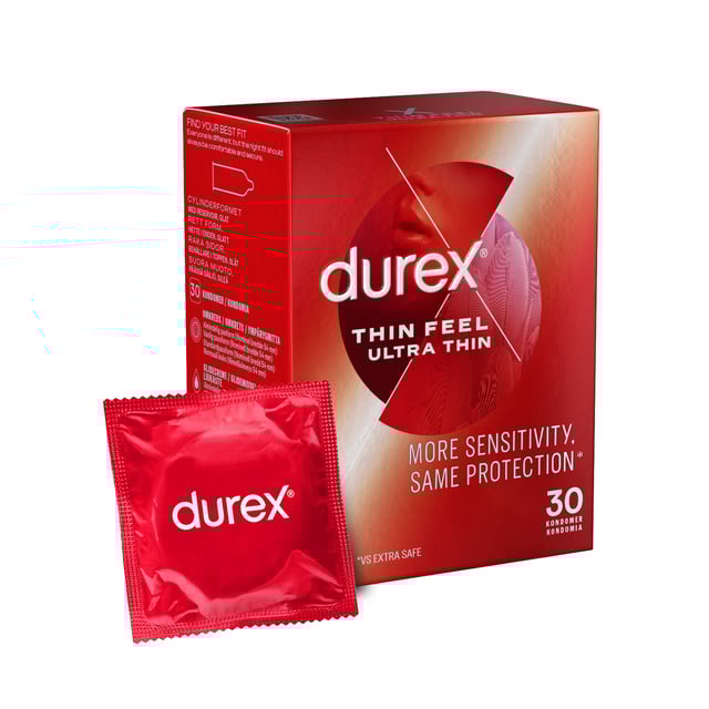Durex Thin Feel Ultra Thin Kondomer 30 st | Sex & lust - Preventivmedel - Kondomer | Apoteka