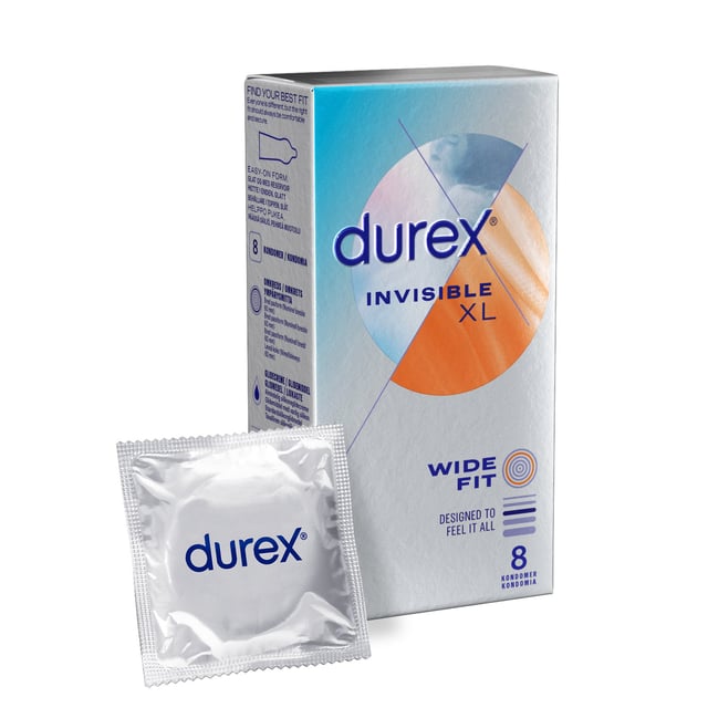 Durex Invisible XL Kondomer 8 st | Sex & lust - Preventivmedel - Kondomer | Apoteka