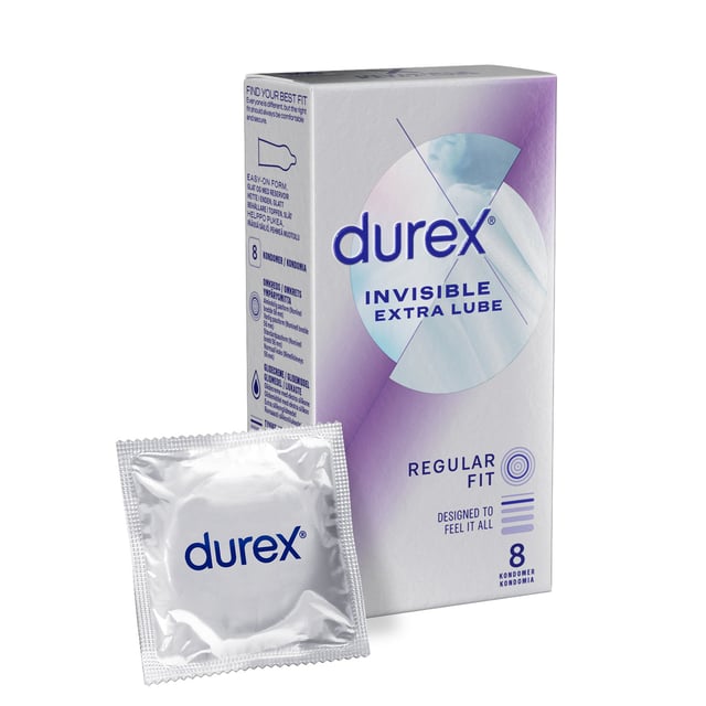 Durex Invisible Extra Lube Kondomer 8 st | Sex & lust - Preventivmedel - Kondomer | Apoteka