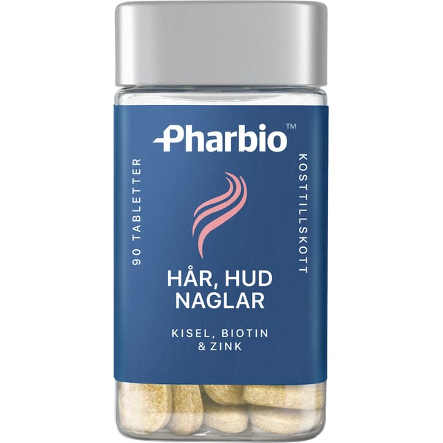 Pharbio Hår, Hud & Naglar 90 tabletter | Vitaminer & kosttillskott - Hud, hår & naglar | Apoteka