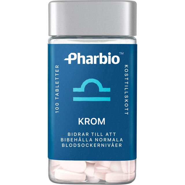 Pharbio Krom 100 tabletter | Vitaminer & kosttillskott - Vitaminer & mineraler - Krom | Apoteka