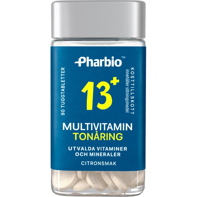 Pharbio Multivitamin Tonåring 13+ 90 tuggtabletter | Vitaminer & kosttillskott - Vitaminer & mineraler - Multivitamin - Multivitaminkomplex | Apoteka
