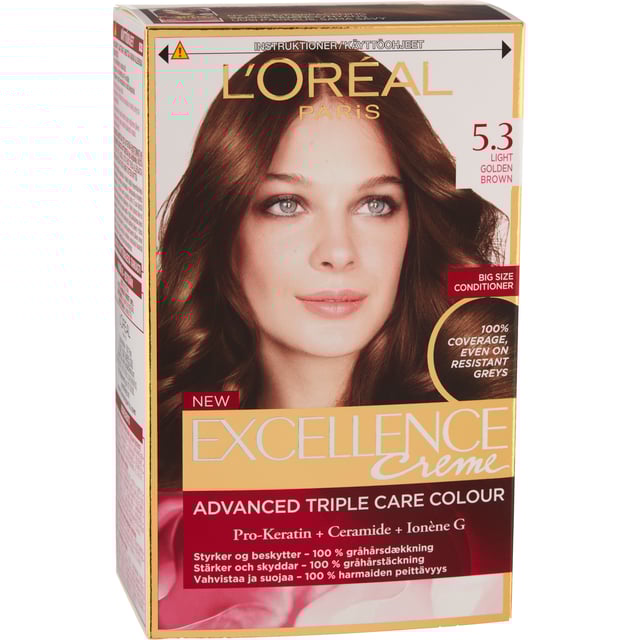 LOréal Paris Excellence 5.3 Golden Light Brown | Hårvård - Hårfärg - Permanent hårfärg | Apoteka