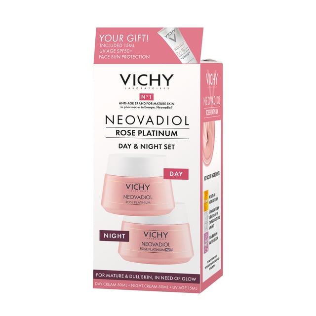 Vichy Neovadiol Rose Platinum Day & Night set | Hudvård - Ansiktsvård - Ansiktskräm - 24-timmarskräm,Hudvård - Ansiktsvård - Ansiktskräm - Nattkräm,Hudvård - Ansiktsvård - Ansiktskräm - Dagkräm | Apoteka