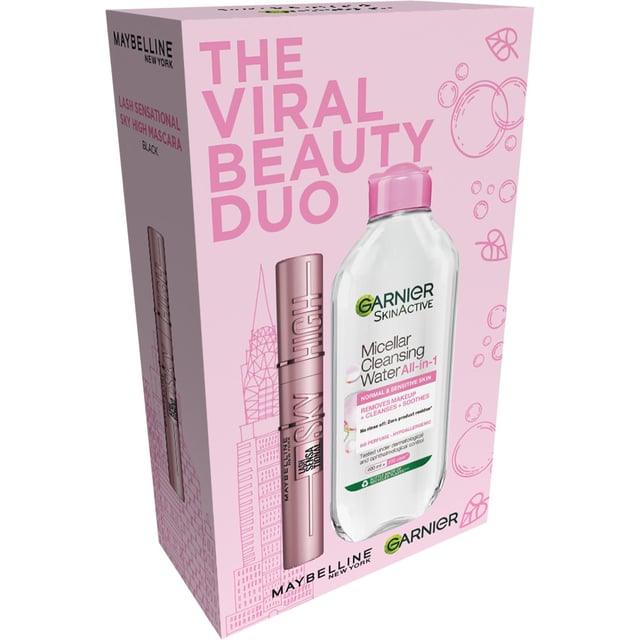 Garnier The Viral Beauty Duo Presentask | Hudvård - Ansiktsvård - Ansiktsrengöring - Micellärvatten,Smink - Ögonmakeup - Mascara | Apoteka