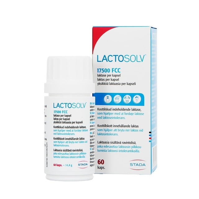 Lactosolv 60 kapslar | Vitaminer & kosttillskott - Kosttillskott för mage - Laktasenzymer,Vitaminer & kosttillskott - Kosttillskott för mage - Matsmältningsenzymer,Mage & tarm - Laktos,Mage & tarm - Matsmältning | Apoteka