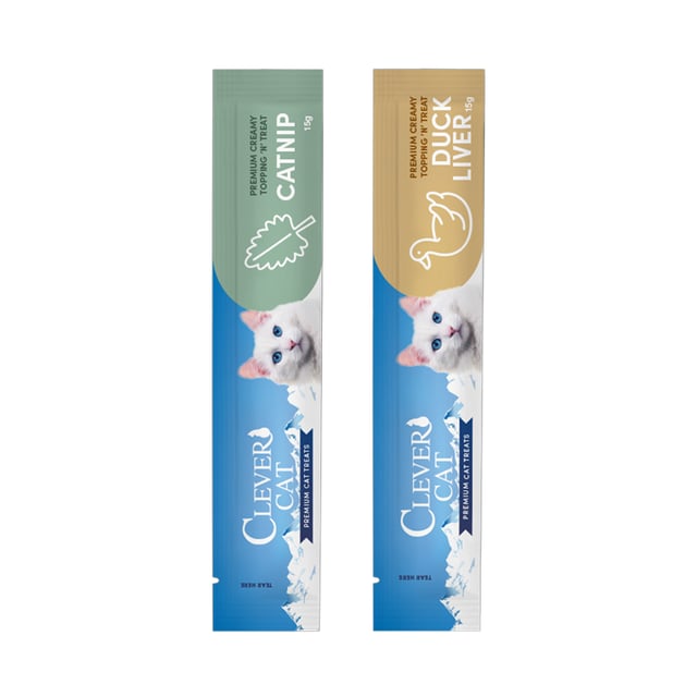 Clever Cat Creamy Cat Catnip/Duck & Liver 6-pack