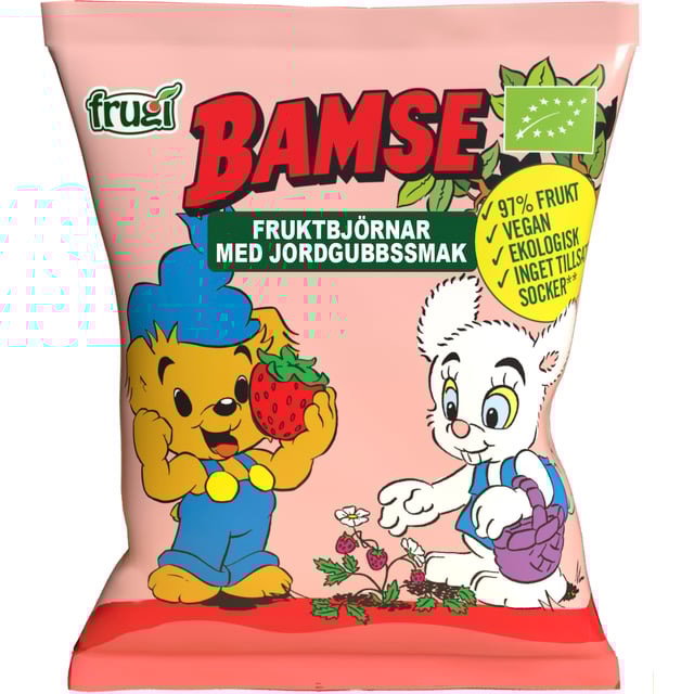 Bamse Fruktbjörnar Med Jordgubb Ekologisk 40 g | Mat & dryck - Skafferi - Torkad frukt, nötter & frön | Apoteka