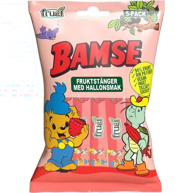 Bamse Fruktstång Hallon 75 g | Mat & dryck - Barnmat - Barnmat mellanmål,Baby, barn & förälder - Barnmat - Barnmat mellanmål,Mat & dryck - Skafferi - Torkad frukt, nötter & frön | Apoteka