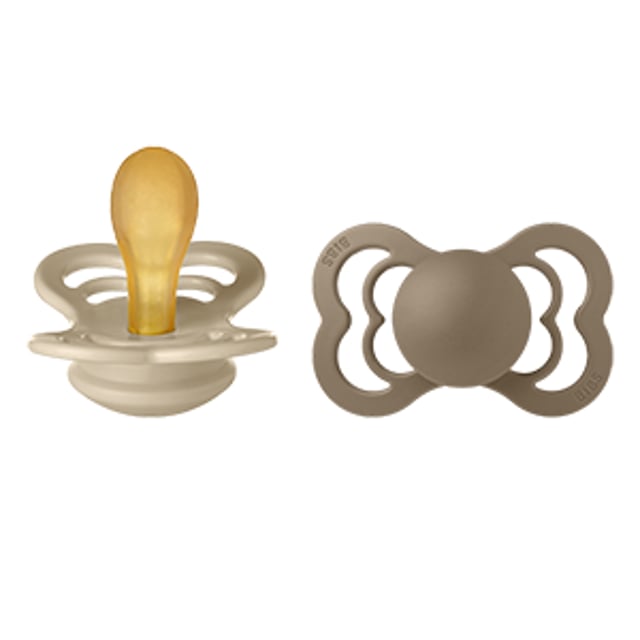 BIBS Supreme Latex 6+ månader Size 2 Vanilla/Dark Oak 2 st | Baby, barn & förälder - Nappar & napphållare - Nappar | Apoteka