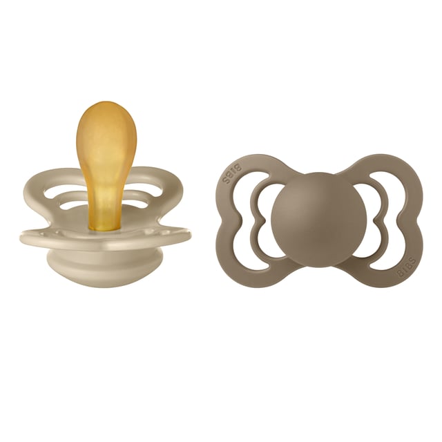 BIBS Supreme Latex 6+ månader Size 2 Vanilla/Dark Oak 2 st | Baby, barn & förälder - Nappar & napphållare - Nappar | Apoteka