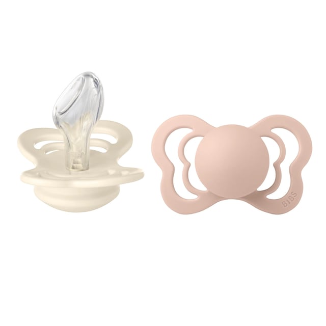 BIBS Pacifier Couture Silicone 6+ månader Size 2 Ivory & Blush 2 st | Baby, barn & förälder - Nappar & napphållare - Nappar | Apoteka