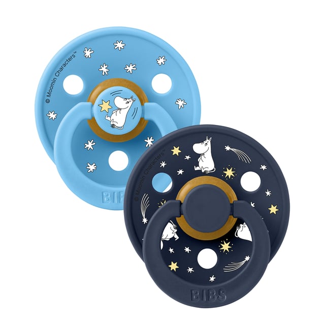 BIBS x Moomin Pacifier Colour Good Night Latex 6+ Månader Size 2 Breeze Mix 2 st | Baby, barn & förälder - Nappar & napphållare - Nappar för nyfödda,Baby, barn & förälder - Nappar & napphållare - Nappar | Apoteka