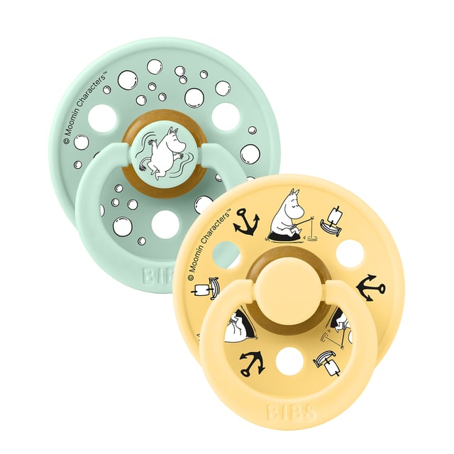 BIBS x Moomin Pacifier Colour Sailing Latex 6+ Månader Size 2 Nordic Mint Mix 2 st | Baby, barn & förälder - Nappar & napphållare - Nappar för nyfödda,Baby, barn & förälder - Nappar & napphållare - Nappar | Apoteka