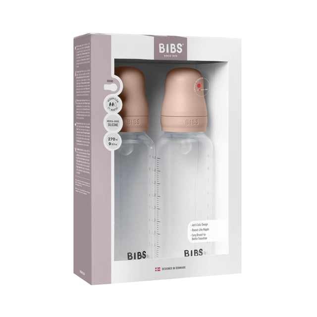 BIBS Baby Bottle Round Silicone Medium Flow Blush 270 ml 2 st | Baby, barn & förälder - Mata - Nappflaskor & vällingflaskor | Apoteka