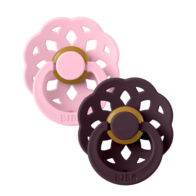 BIBS Pacifier Boheme 2 PACK Latex 6+ månader Size 2 Baby Pink/Plum | Baby, barn & förälder - Nappar & napphållare - Nappar | Apoteka
