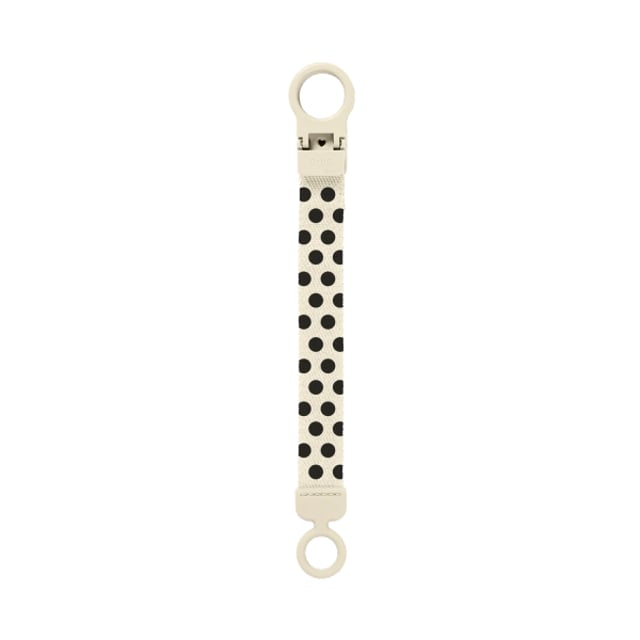 BIBS Studio Pacifier Clip Loop Polka Ivory Black 1 st | Baby, barn & förälder - Nappar & napphållare - Napphållare & nappfodral | Apoteka