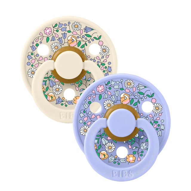 BIBS x Liberty Pacifier Colour Chloe Meadow Latex 0+ månader Size 1 Ivory Mix 2 st | Baby, barn & förälder - Nappar & napphållare - Nappar | Apoteka