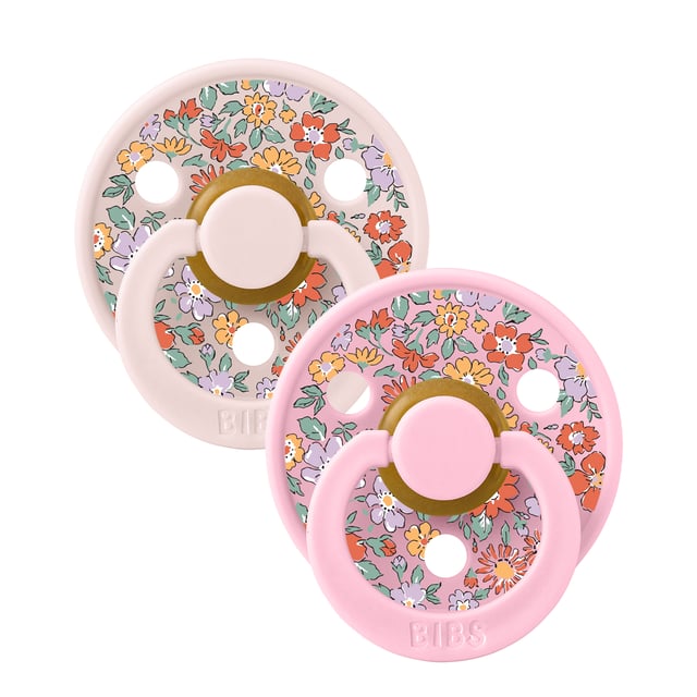 BIBS x Liberty Pacifier Colour Oscar Meadow Latex 6+ månader Size 2 Petal Mix 2 st | Baby, barn & förälder - Nappar & napphållare - Nappar | Apoteka