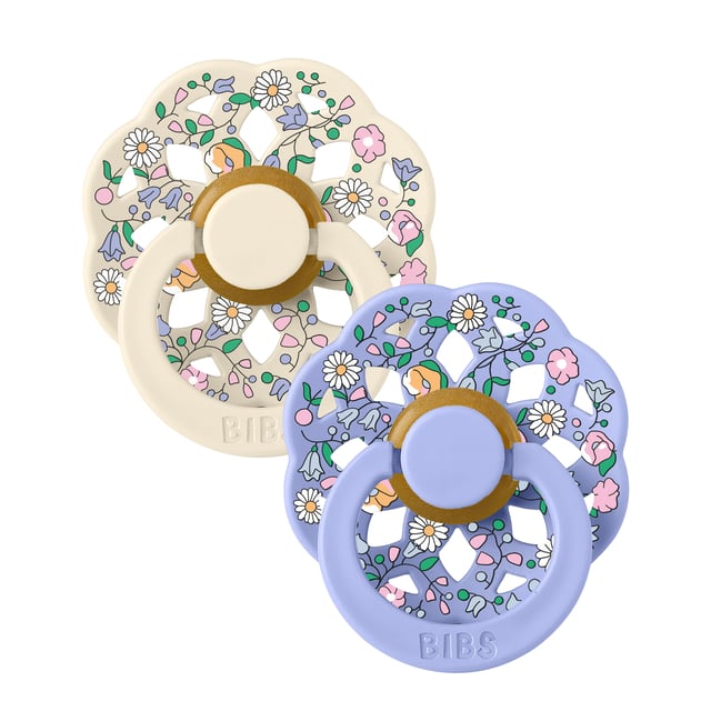 BIBS x Liberty Pacifier Boheme Chloe Meadow Latex 0+ månader Size 1 Ivory Mix 2 st | Baby, barn & förälder - Nappar & napphållare - Nappar | Apoteka