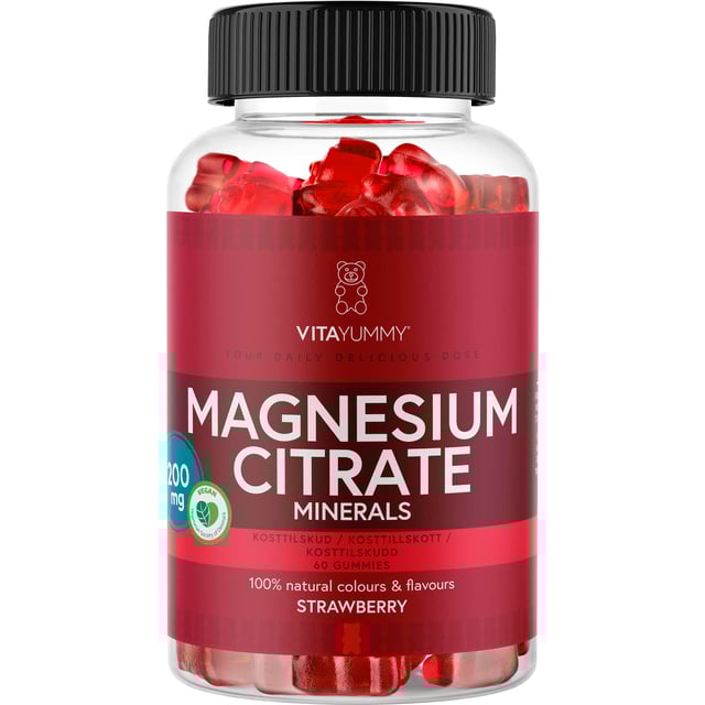 VitaYummy Magnesium Citrate Strawberry 60 st | Vitaminer & kosttillskott - Vitaminer & mineraler - Magnesium | Apoteka