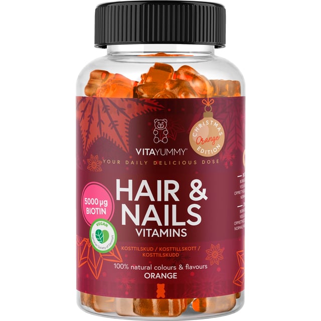 VitaYummy Hair & Nails Orange Christmas Edition 60 st | Vitaminer & kosttillskott - Hud, hår & naglar | Apoteka