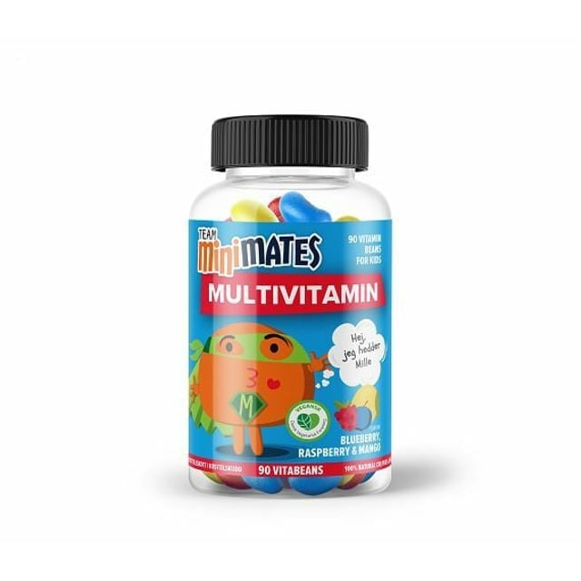 Team MiniMates Multivitamin Blueberry, Raspberry & Mango Vitabeans 90 tuggtabletter