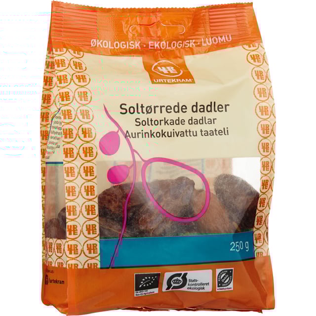 Urtekram Soltorkade Dadlar 250g | Mat & dryck - Skafferi - Torkad frukt, nötter & frön,Mat & dryck - Snacks & godis - Naturgodis | Apoteka
