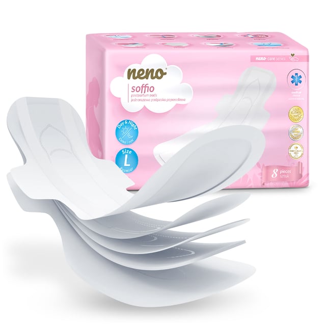 NENO PostPartum Pads Soffio 8 st | Graviditet - Förlossning - Bindor efter förlossning | Apoteka