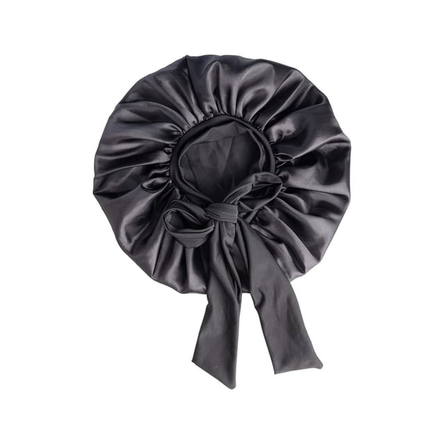 Cailap Hårmössa Bonnet i Satin Svart