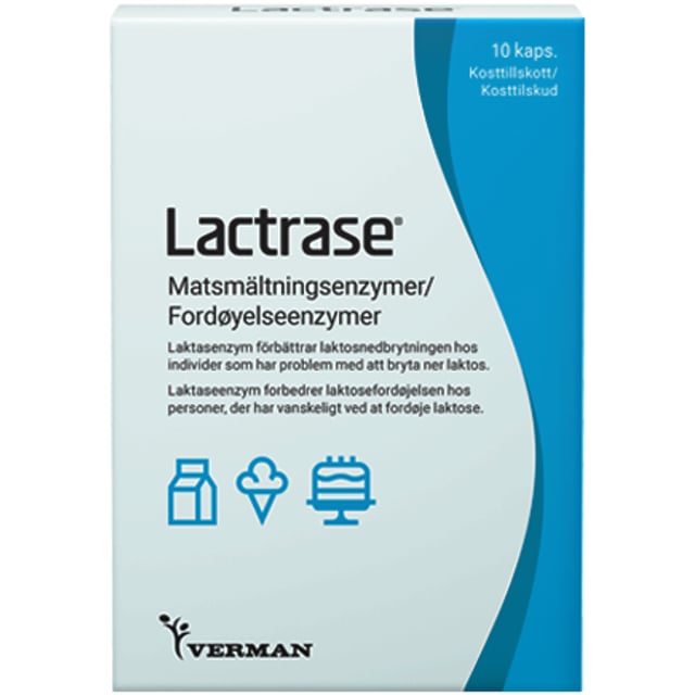 Verman Lactrase Laktasenzym 10 kapslar