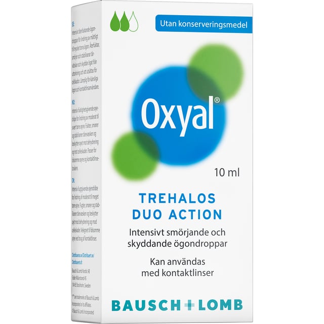 Oxyal Trehalos Duo Action 10 ml | Ögon & öron - Ögon - Torra ögon - Återfuktande ögondroppar,Ögon & öron - Ögon - Torra ögon - Smörjande ögondroppar,Ögon & öron - Ögon - Torra ögon - Ögondroppar för linser,Ögon & öron - Ögon - Torra ögon - Ögondroppar utan konserveringsmedel | Apoteka