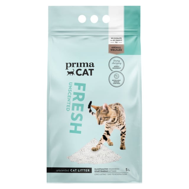 PrimaCat Fresh Unscented Kattsand Vit 5 l